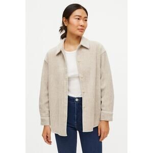 Aritzia Wilfred Free Corduroy Shacket Taupe Beige Oversized Quiet Luxury Medium
